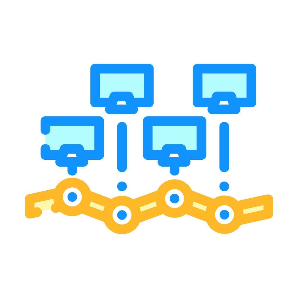 network topology analyst color icon illustration vector
