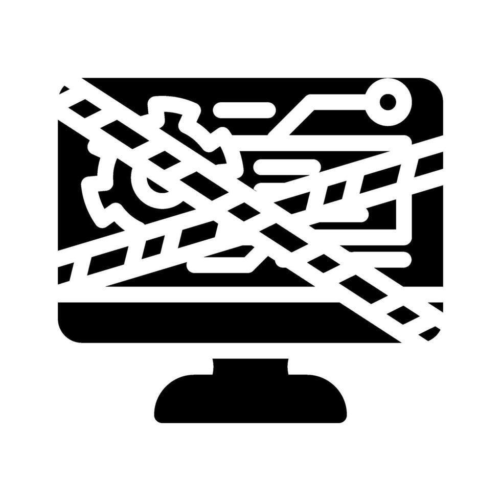 system maintenance analyst glyph icon illustration vector