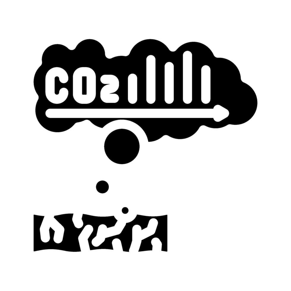 emissions wood pellets glyph icon illustration vector