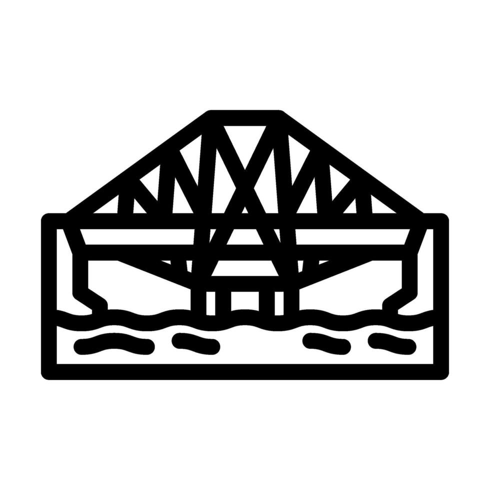 cantilever bridge line icon illustration vector