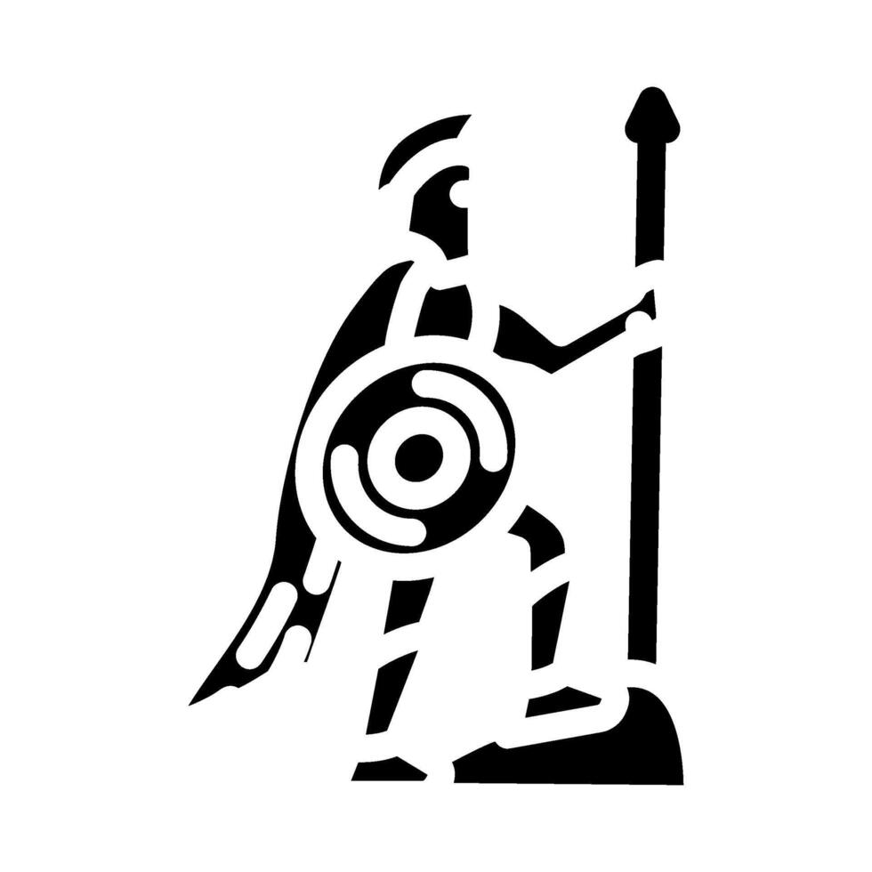 warior sparta glyph icon illustration vector