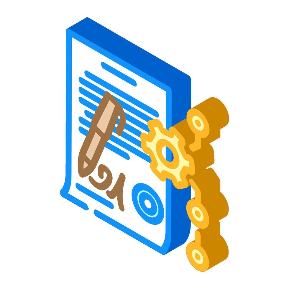 contract management business process isometric icon illustration vector