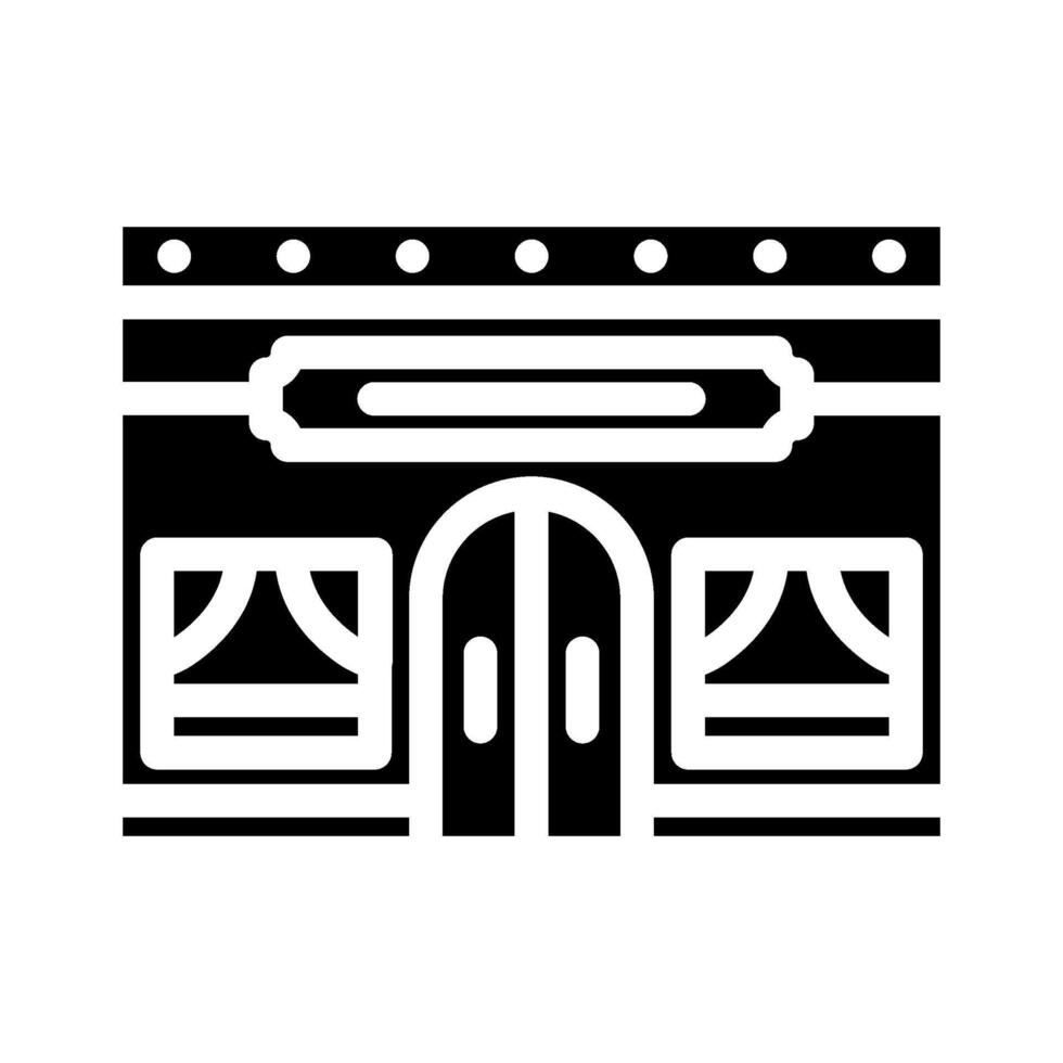 retro cafe street glyph icon illustration vector