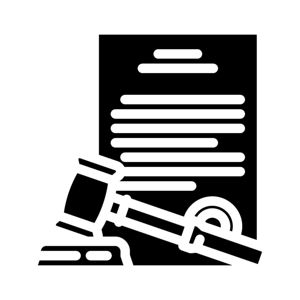 legal documentation business process glyph icon illustration vector