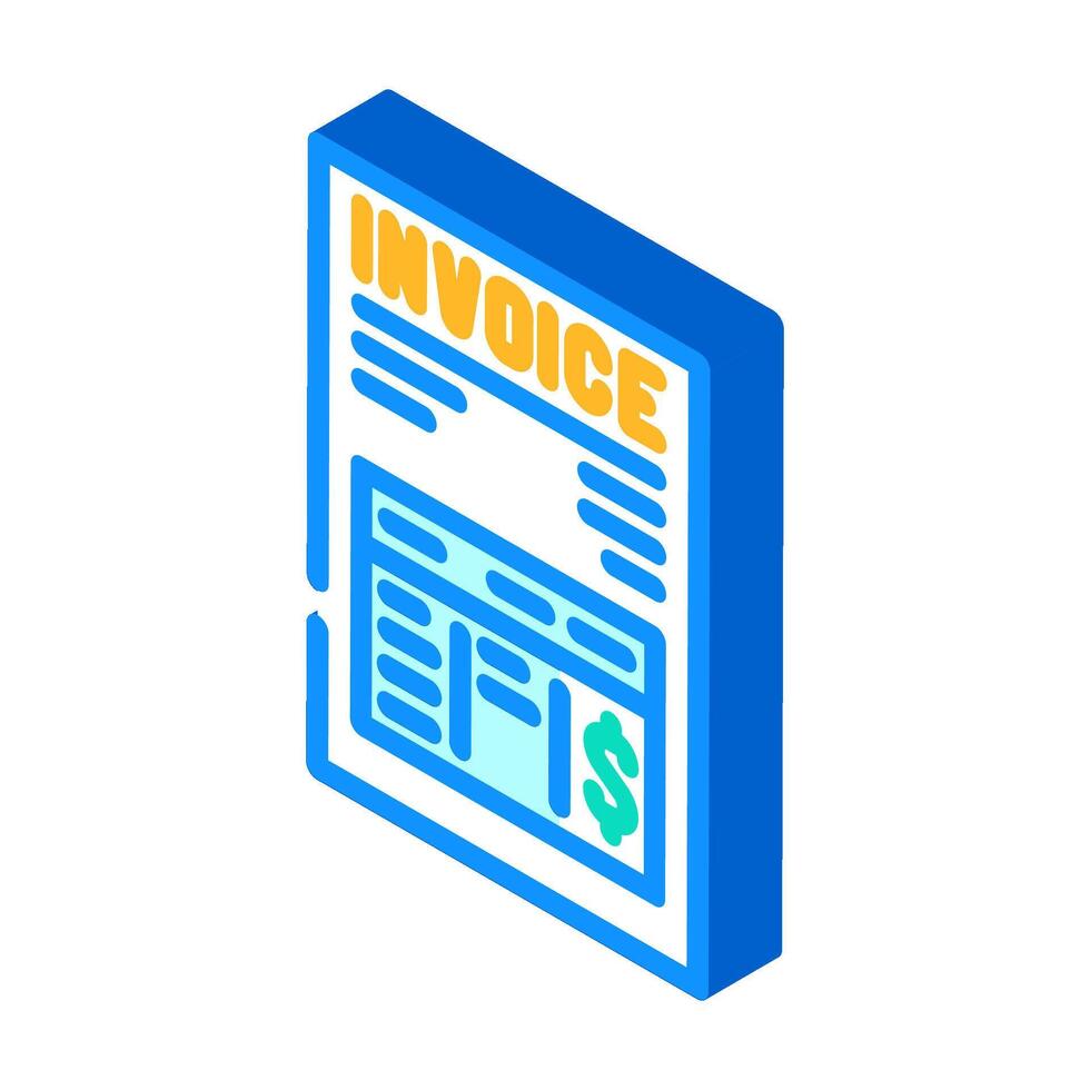 invoicing business process isometric icon illustration vector