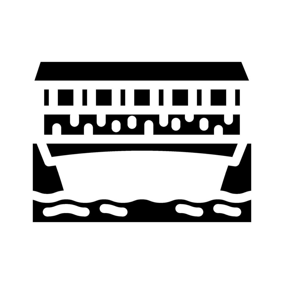 covered bridge glyph icon illustration vector
