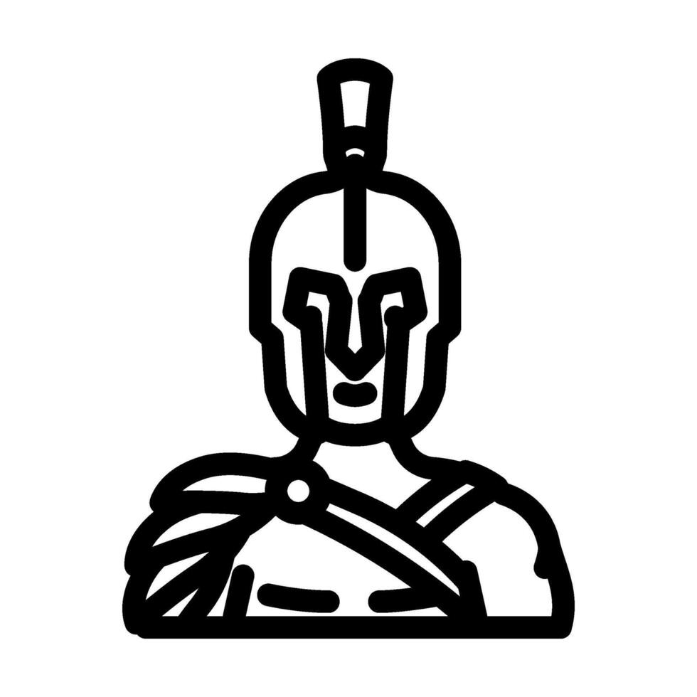gladiator ancient soldier line icon illustration vector