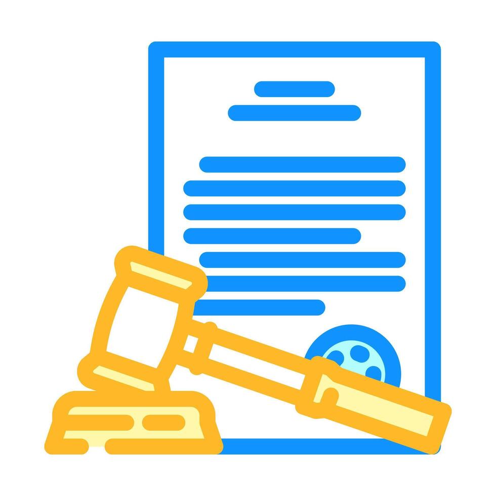 legal documentation business process color icon illustration vector