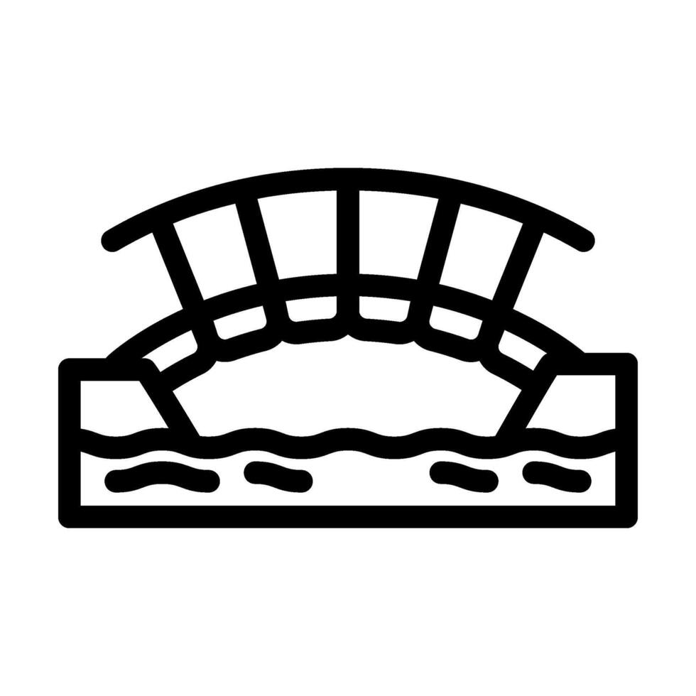 wooden bridge line icon illustration vector