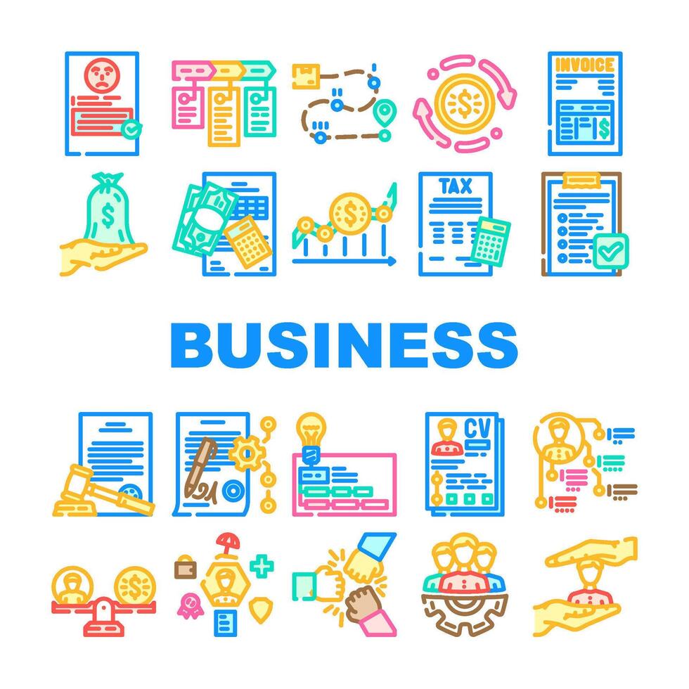 business process technology icons set 45682806 Vector Art at Vecteezy