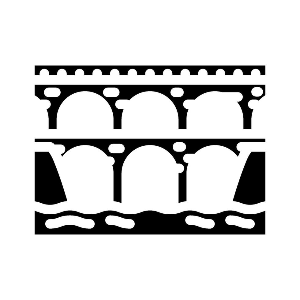 aqueduct bridge glyph icon illustration vector