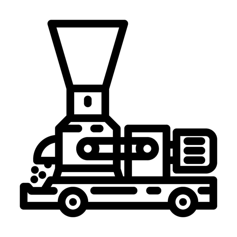 pellet mill wood pellets line icon illustration vector