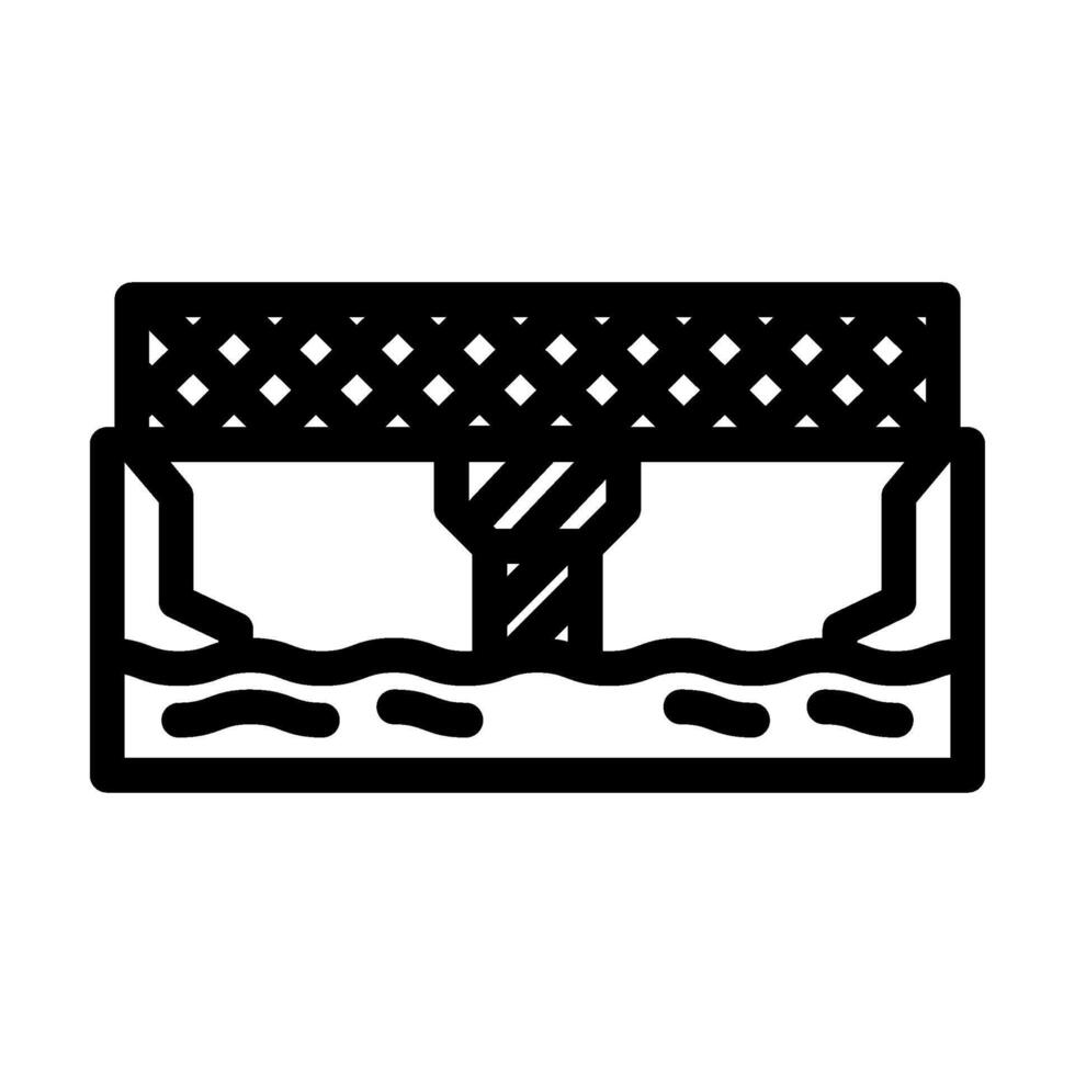lattice bridge line icon illustration vector