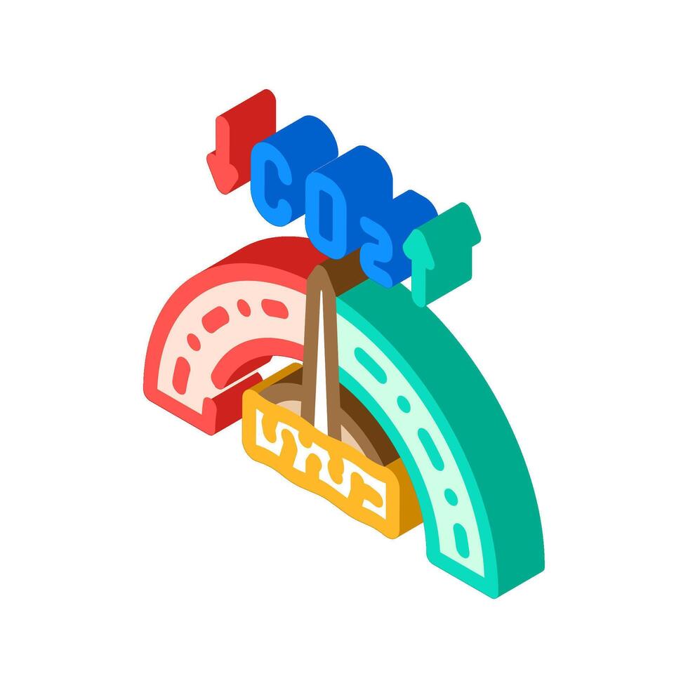 carbon neutral wood pellets isometric icon illustration vector