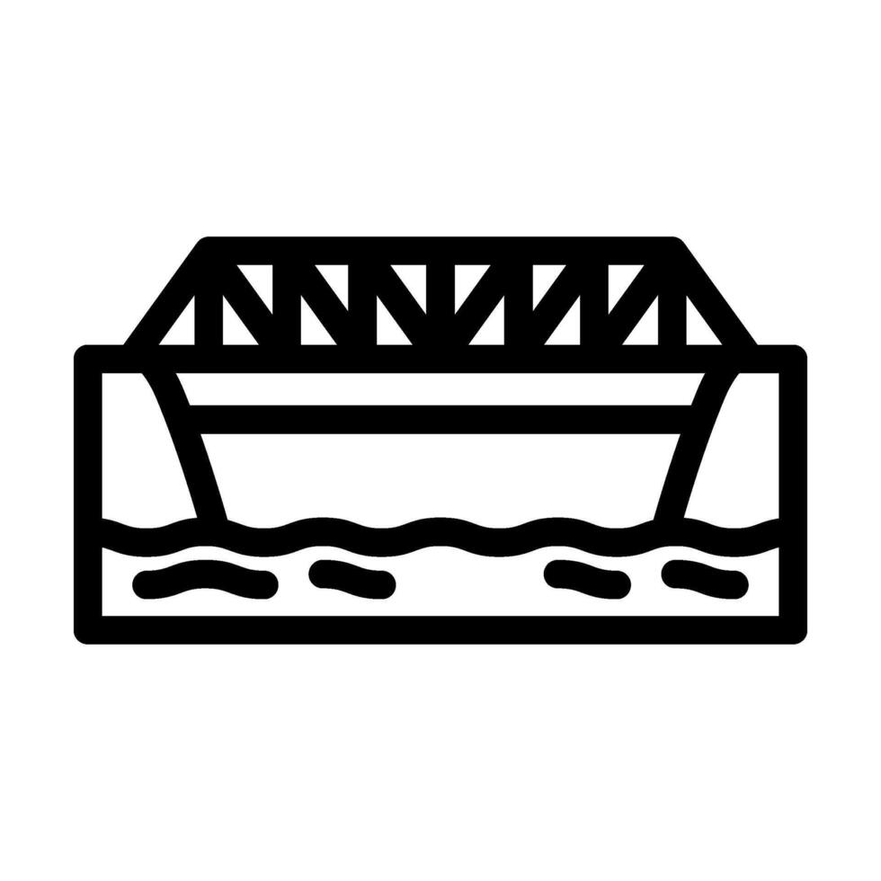 truss bridge line icon illustration vector