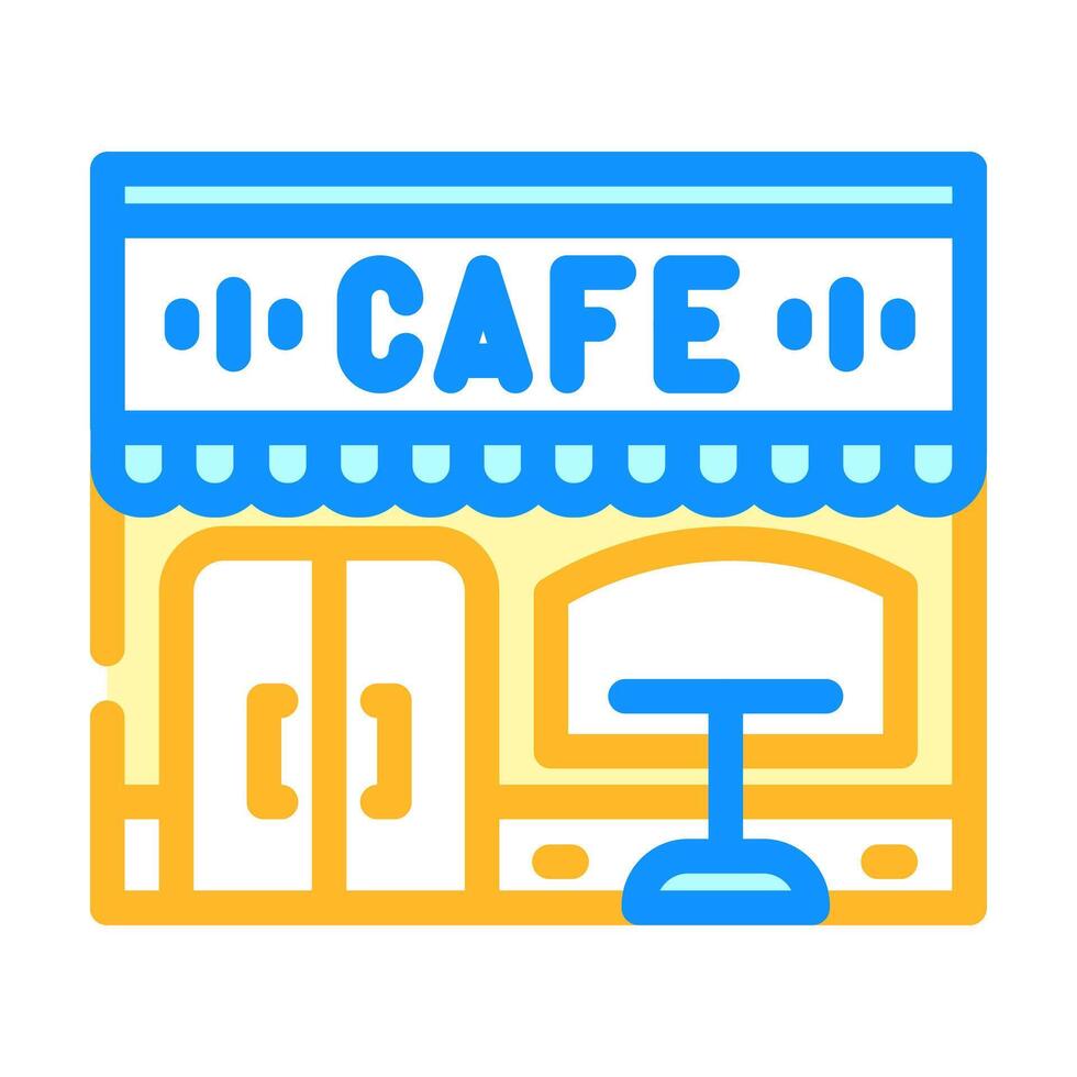 sidewalk cafe street cafe color icon illustration vector