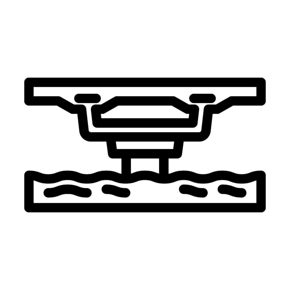 box girder bridge line icon illustration vector