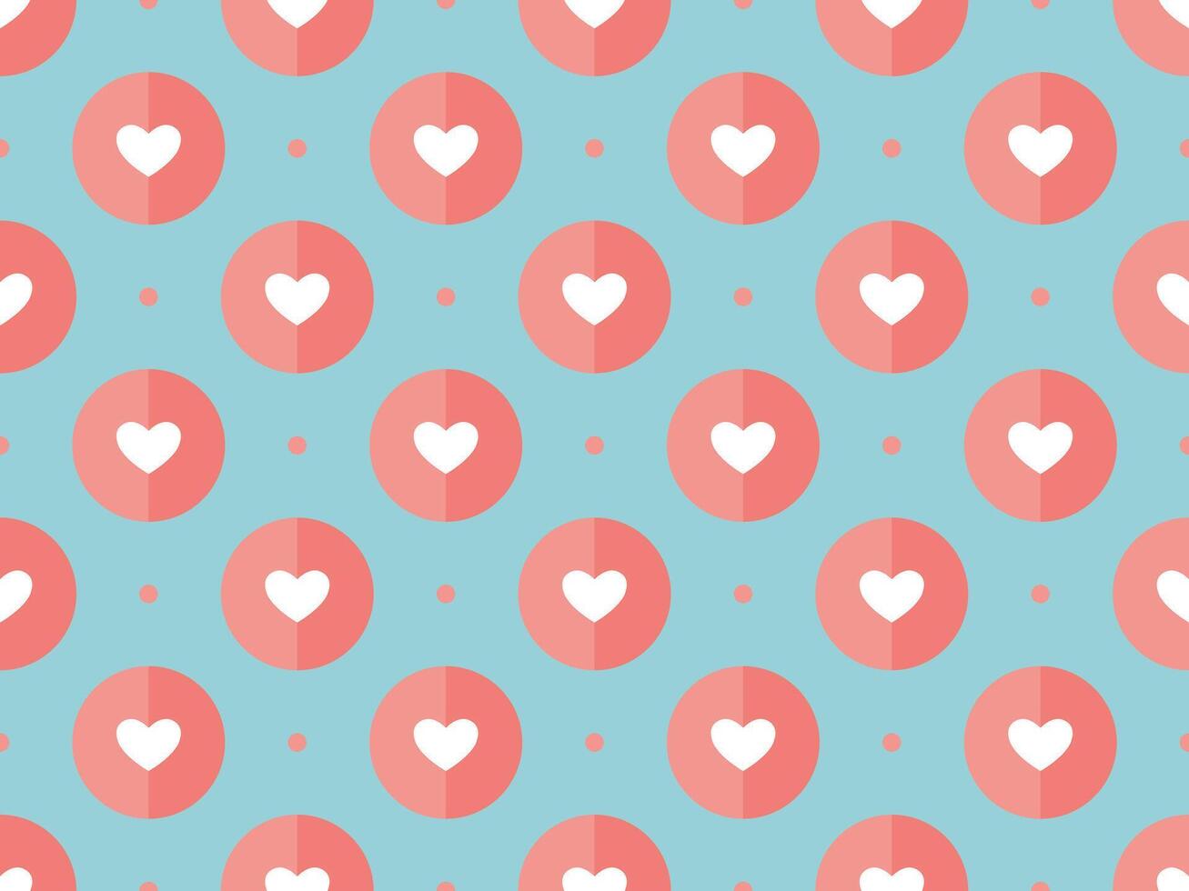 Seamless pattern of hearts on a turquoise background vector