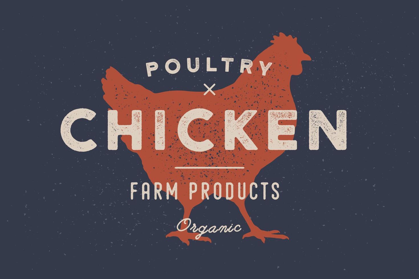 Chicken, poultry. Poster for Butchery meat shop vector