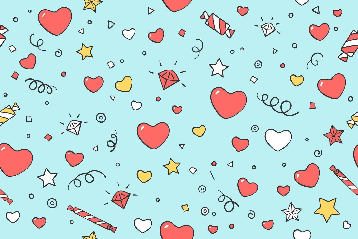 Seamless pattern with hearts for Valentine Day vector