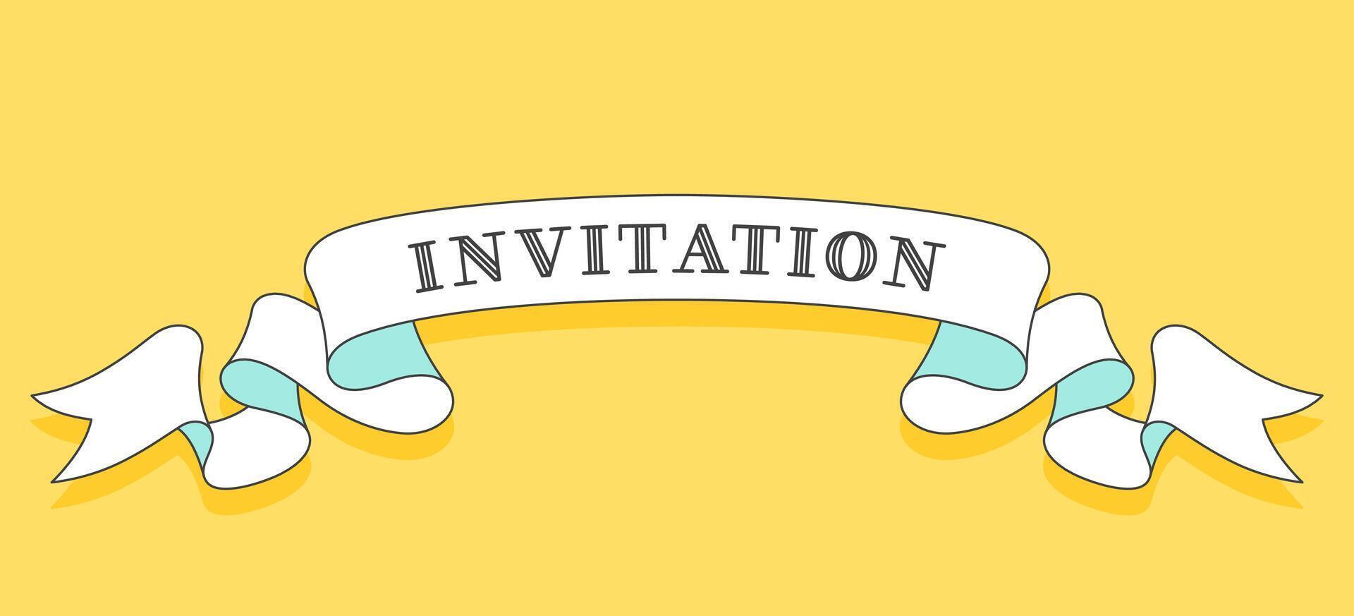Invitation. Vintage trendy ribbon vector