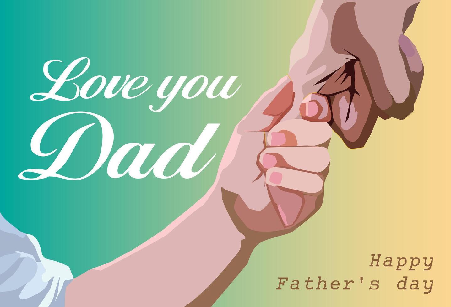 child finger holding the finger of an adult parent hand symbol of Father Day vector