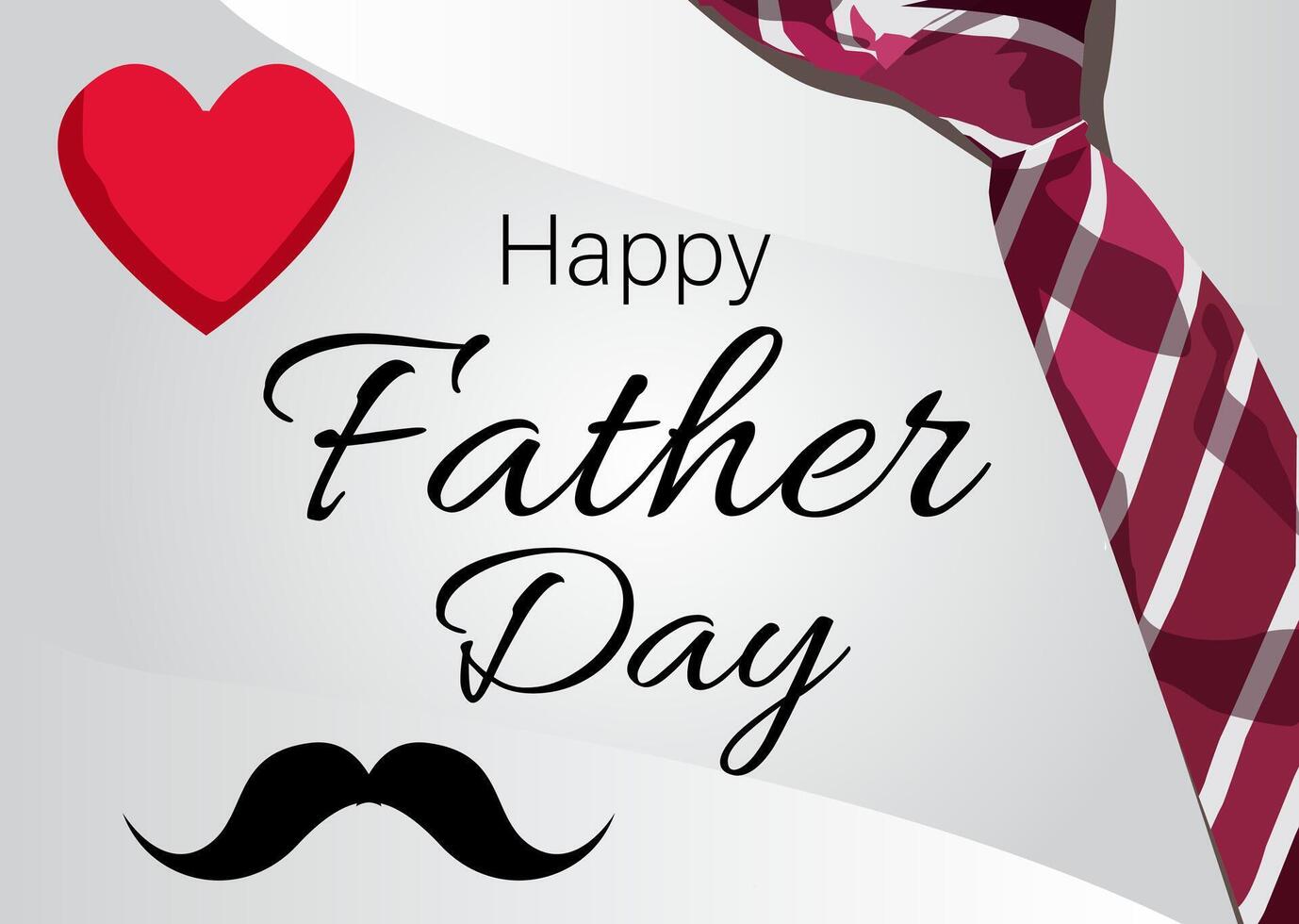 tie moustache red heart symbol of love happy father's day vector