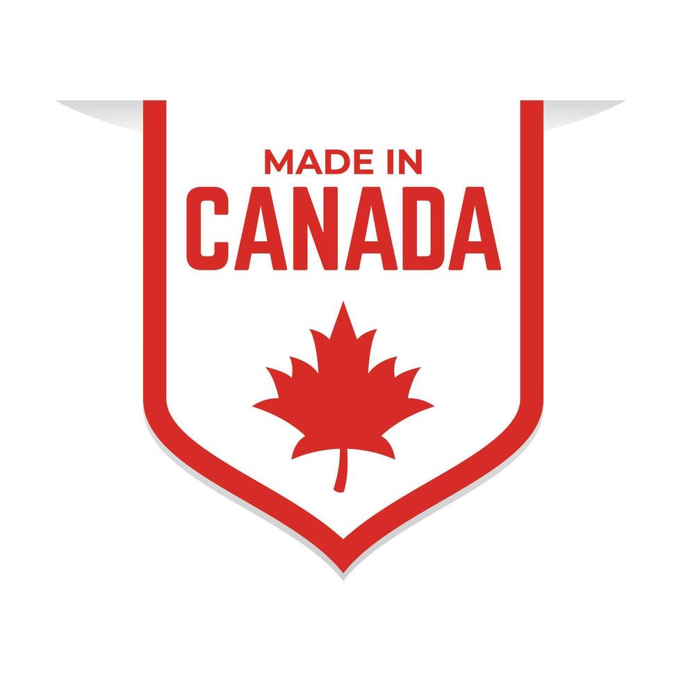 Made in canada label or logo design template vector