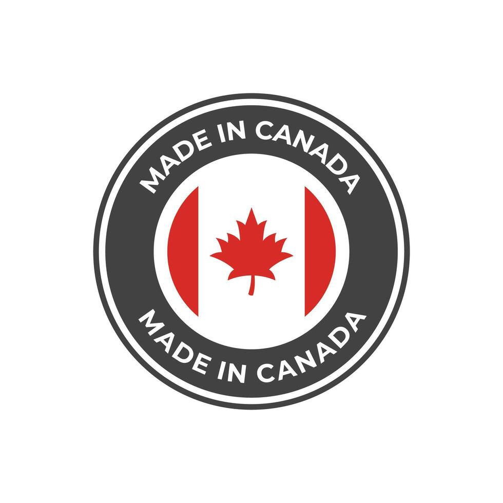 Made in canada label or logo design template vector