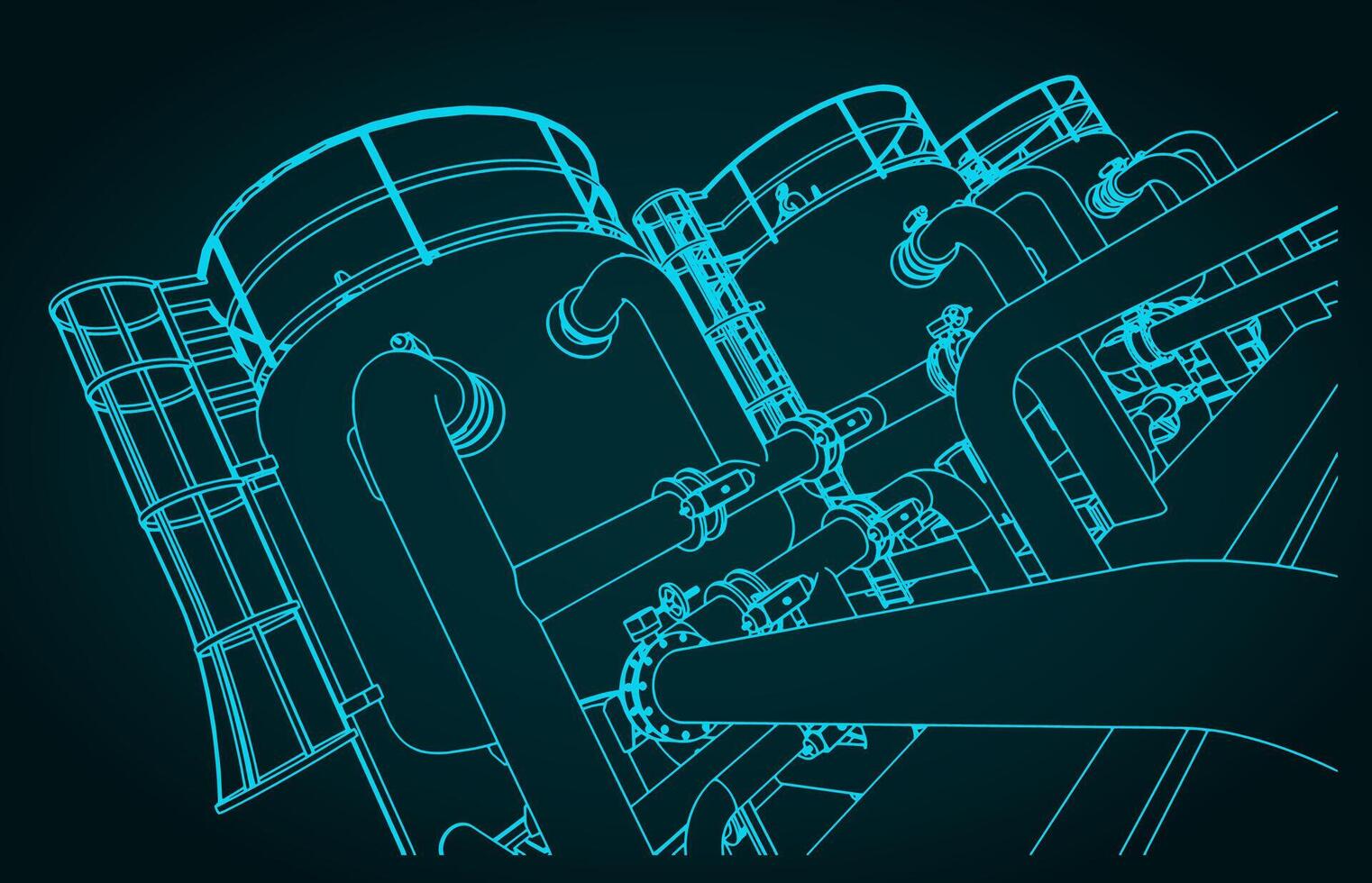 Tanks in chemical production close up vector