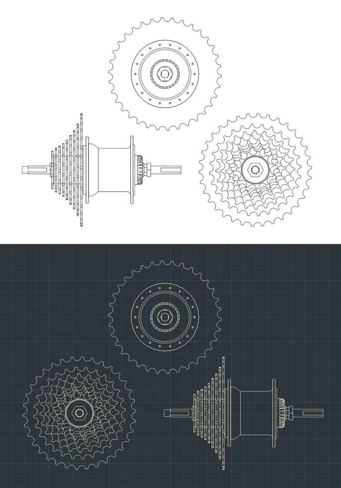 Bicycle Hub with cassette vector