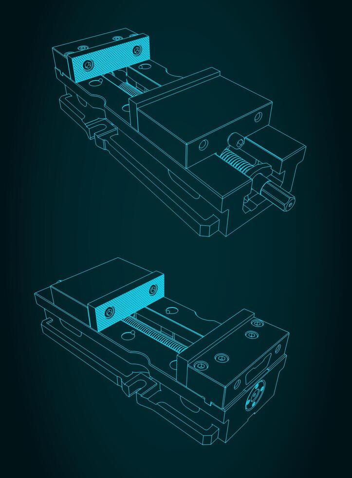 Machine vice illustration vector