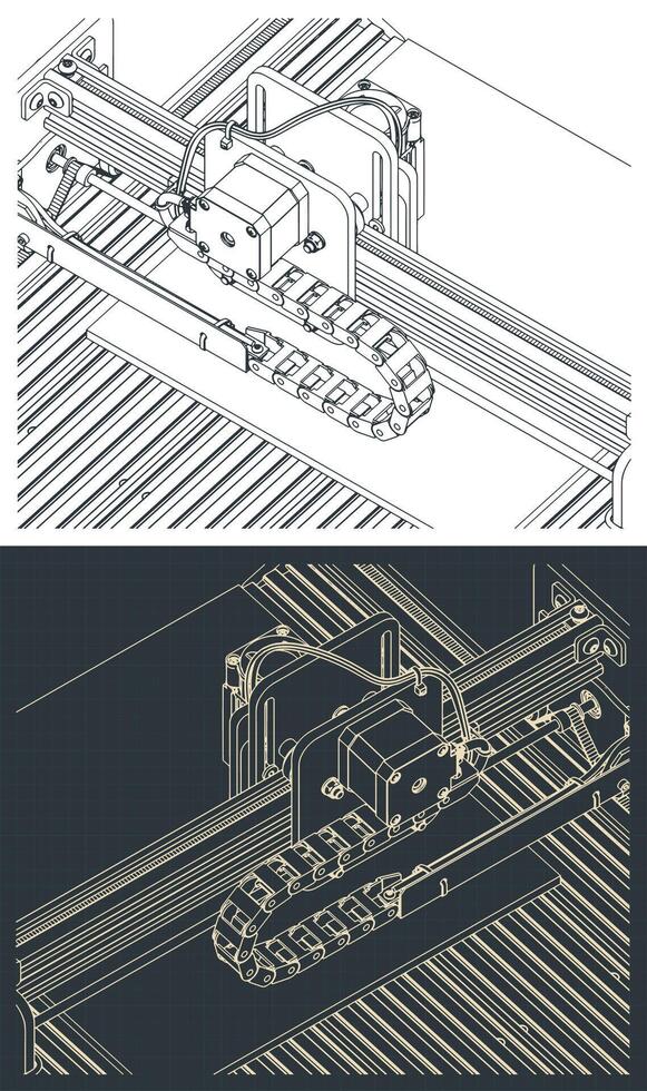 CNC router close up vector