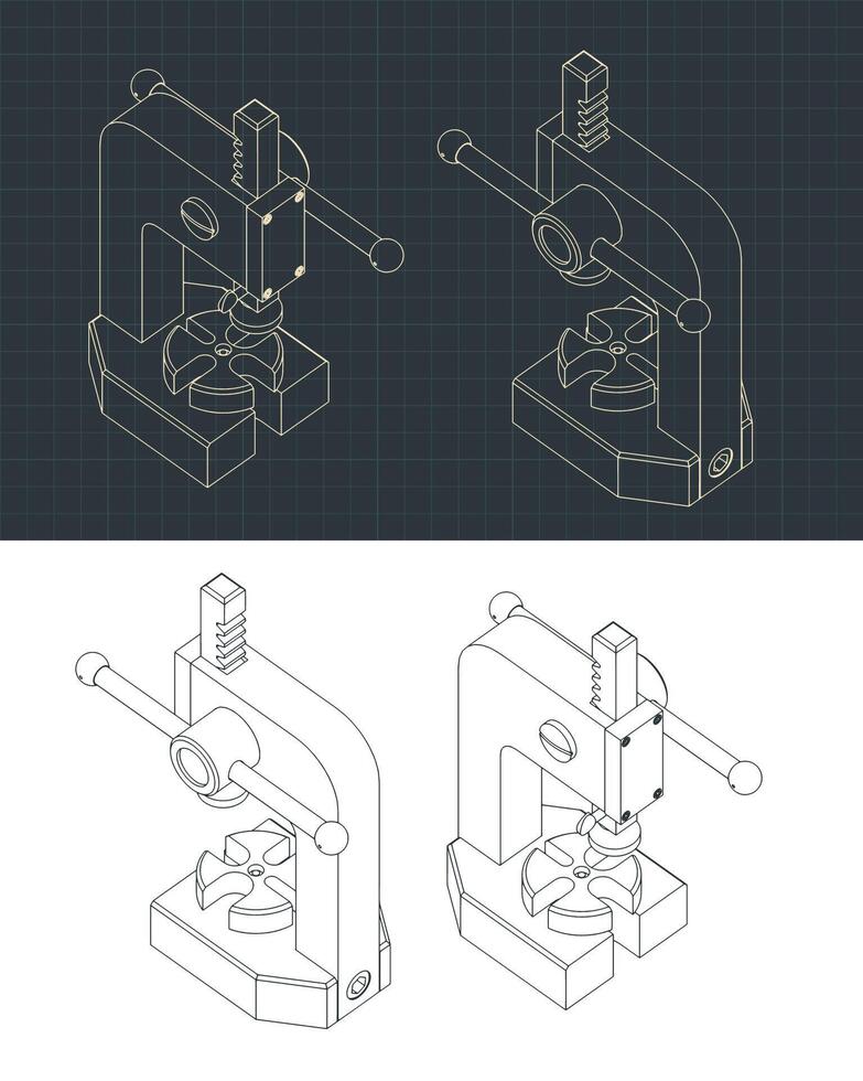 Hand press drawings vector