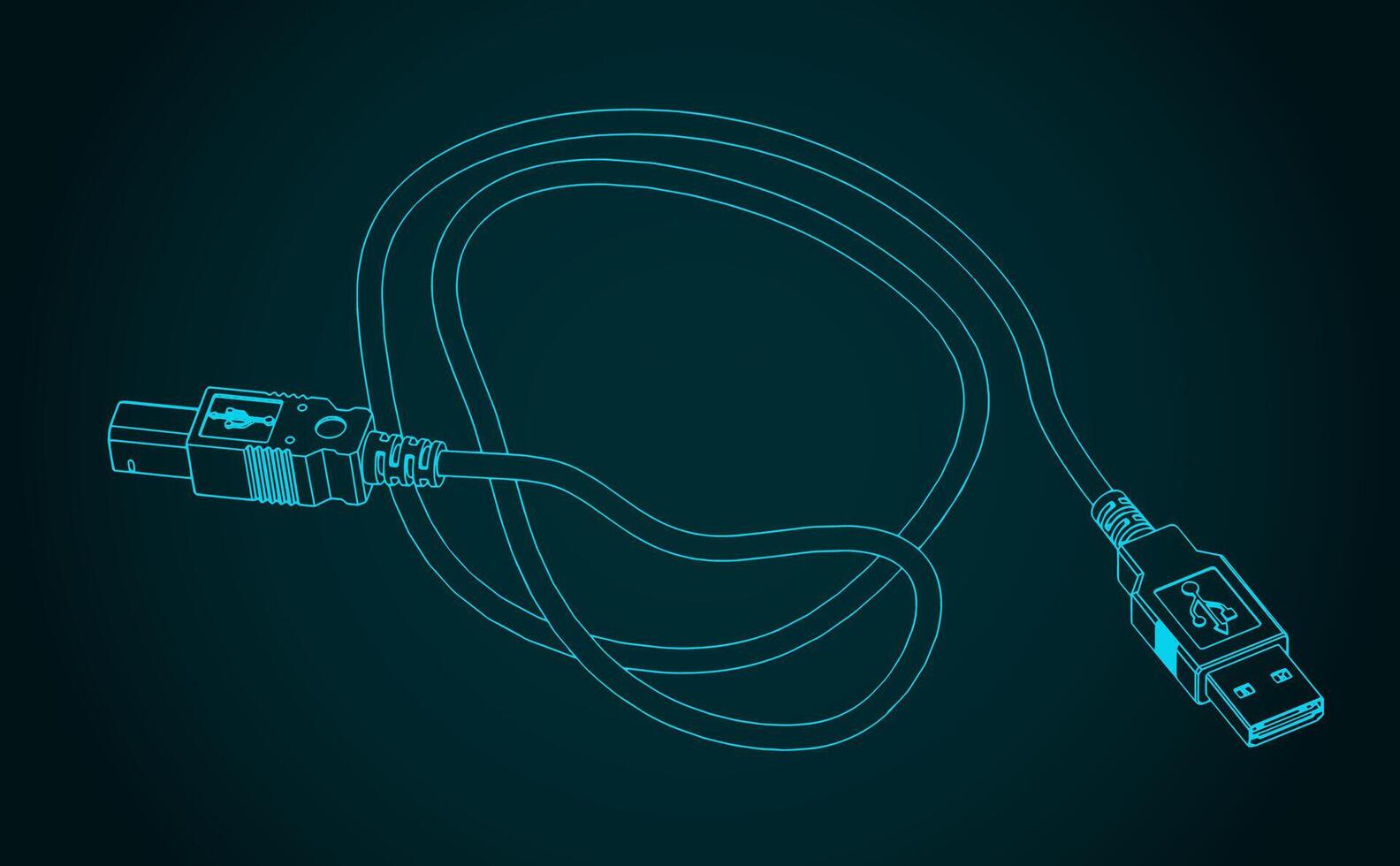 USB Cable A-B vector