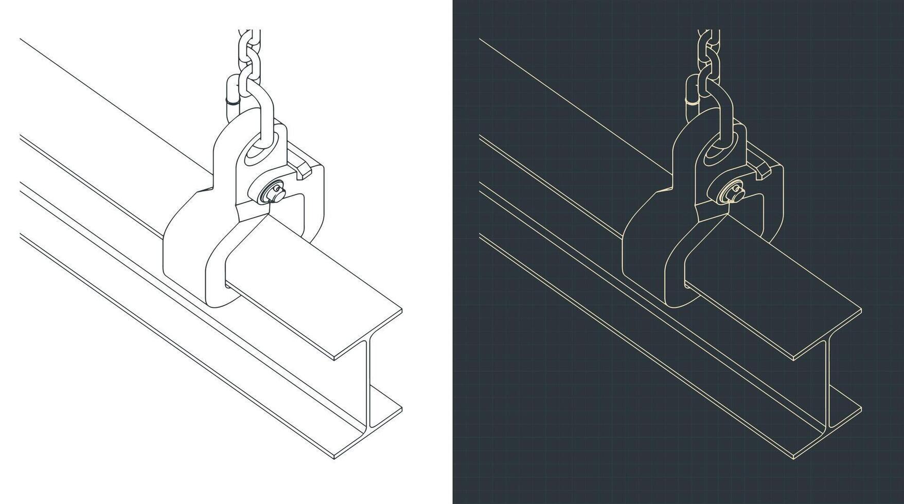 I-beam gripper drawings vector