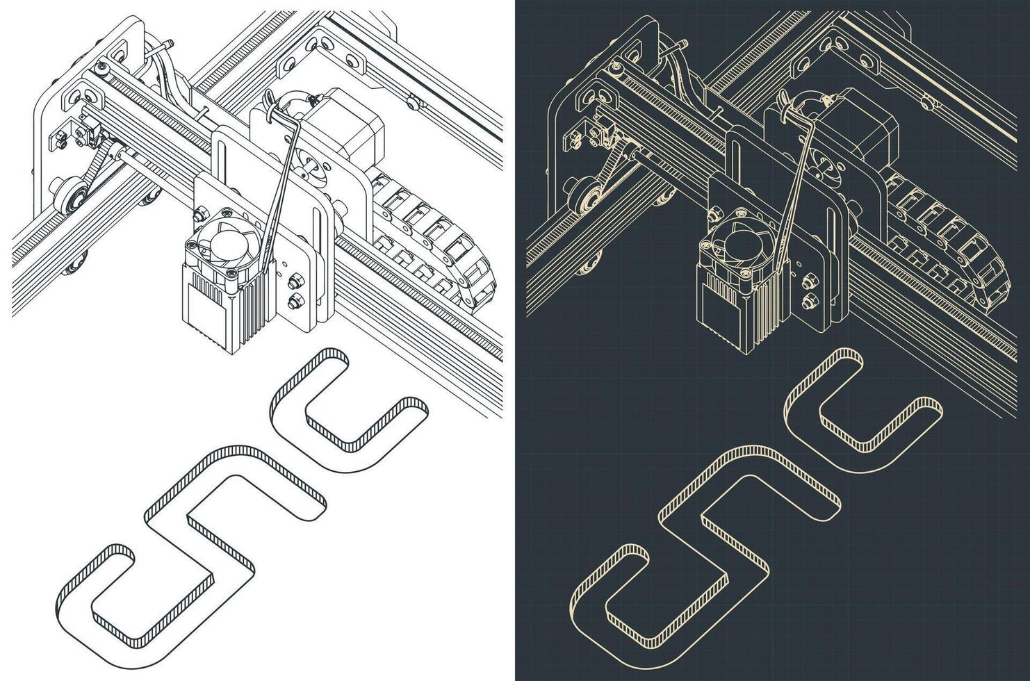 CNC router illustrations vector
