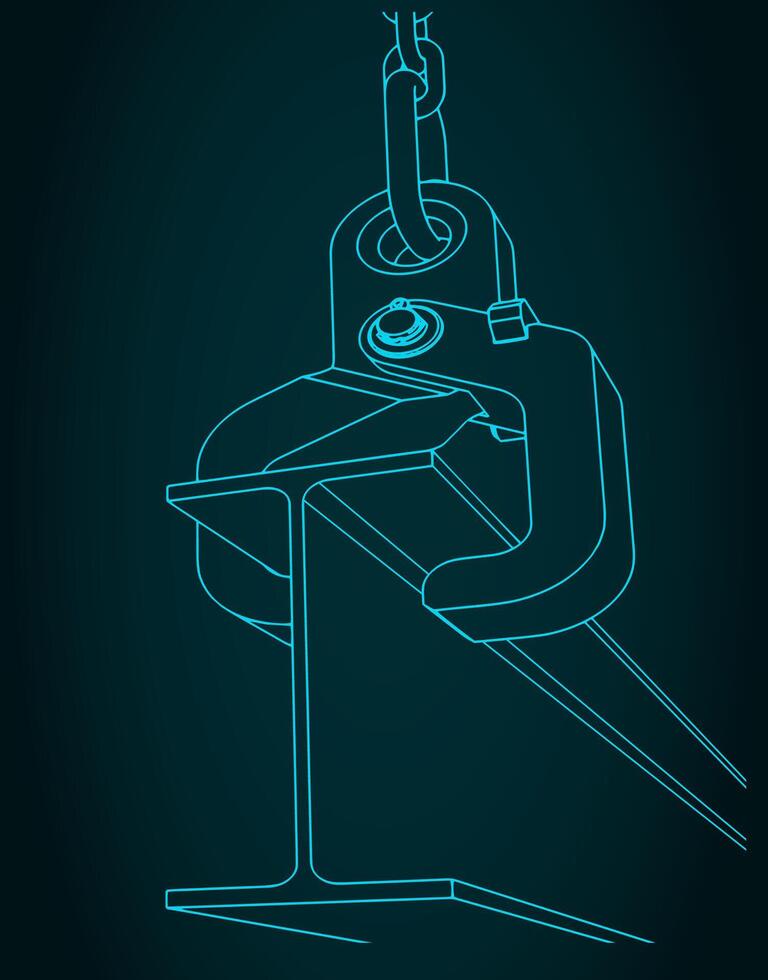 I-beam gripper illustration vector