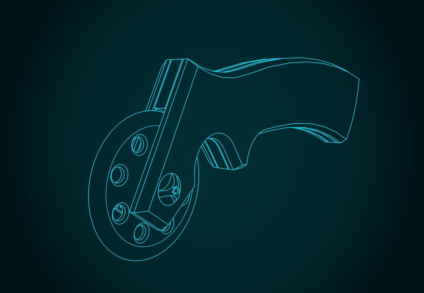 Rotary cutter blueprint vector