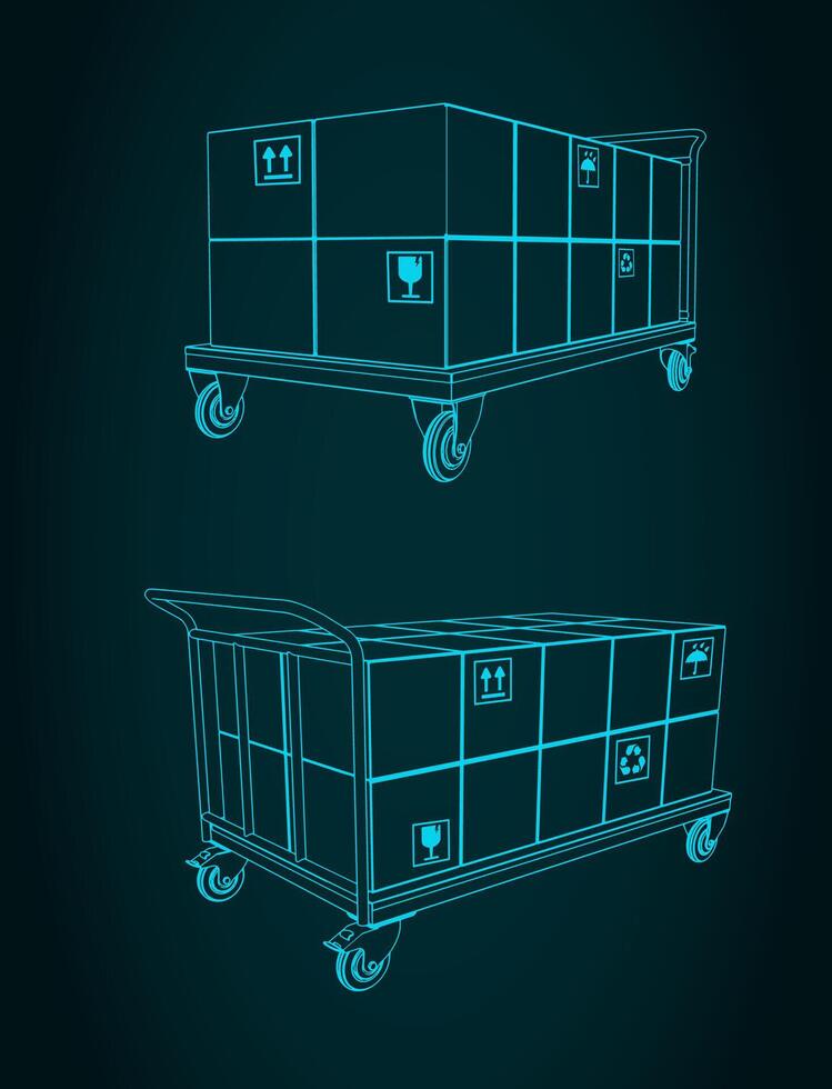 Platform trolley illustration vector