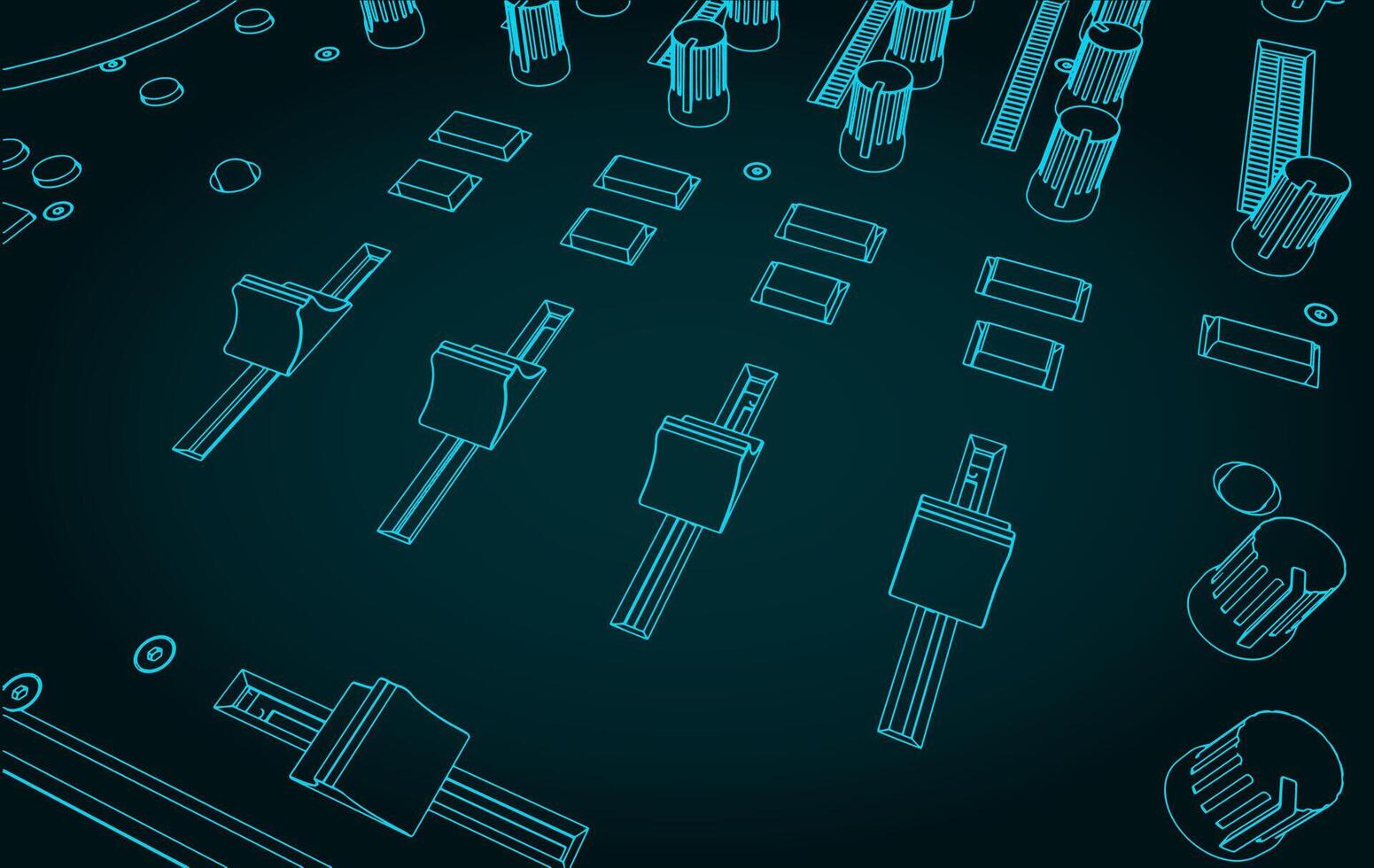 DJ controller illustration close up vector