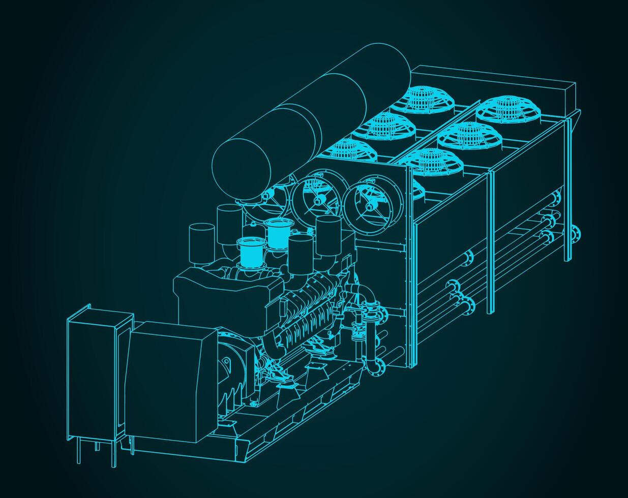 Diesel generator illustration vector