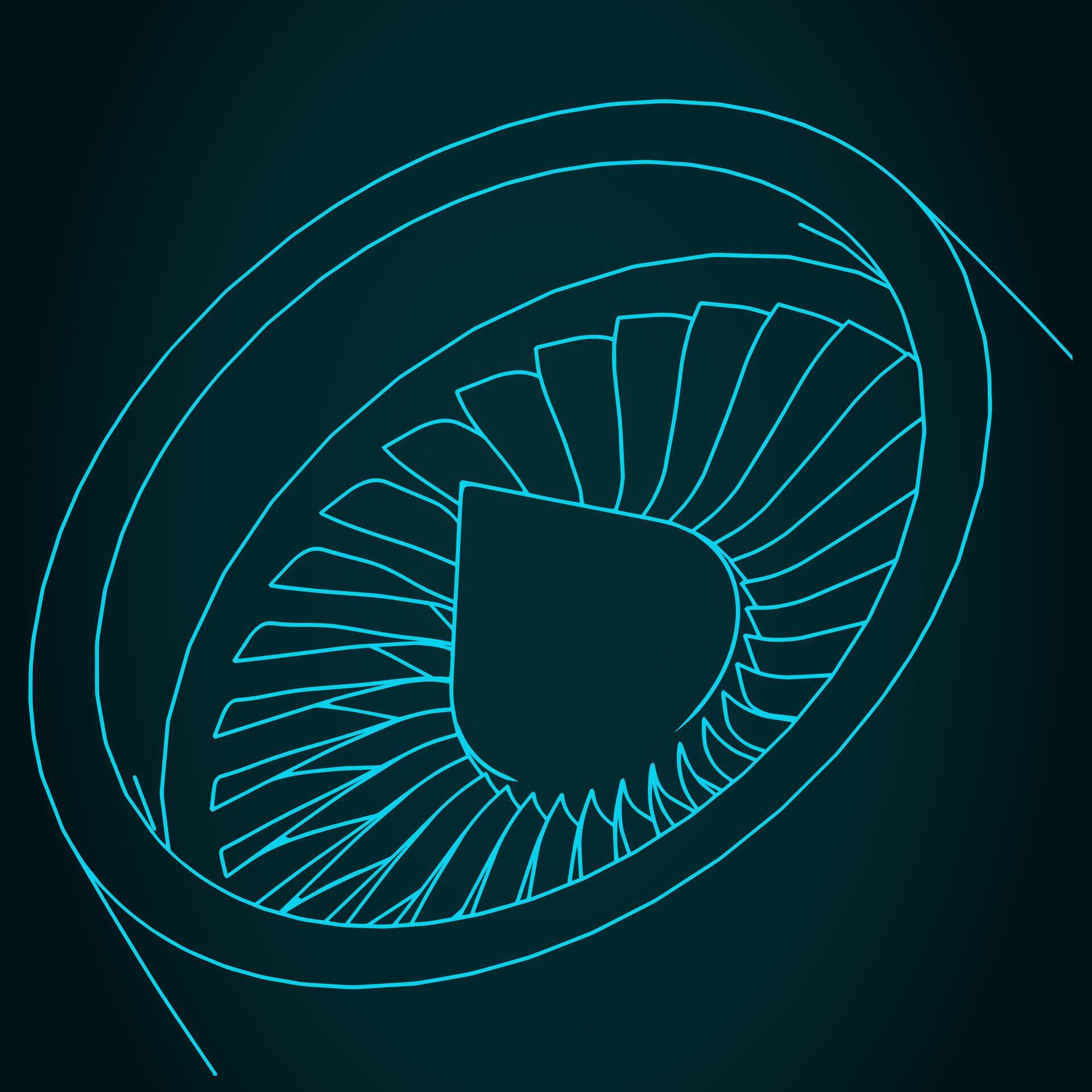 Jet engine closeup 45683490 Vector Art at Vecteezy