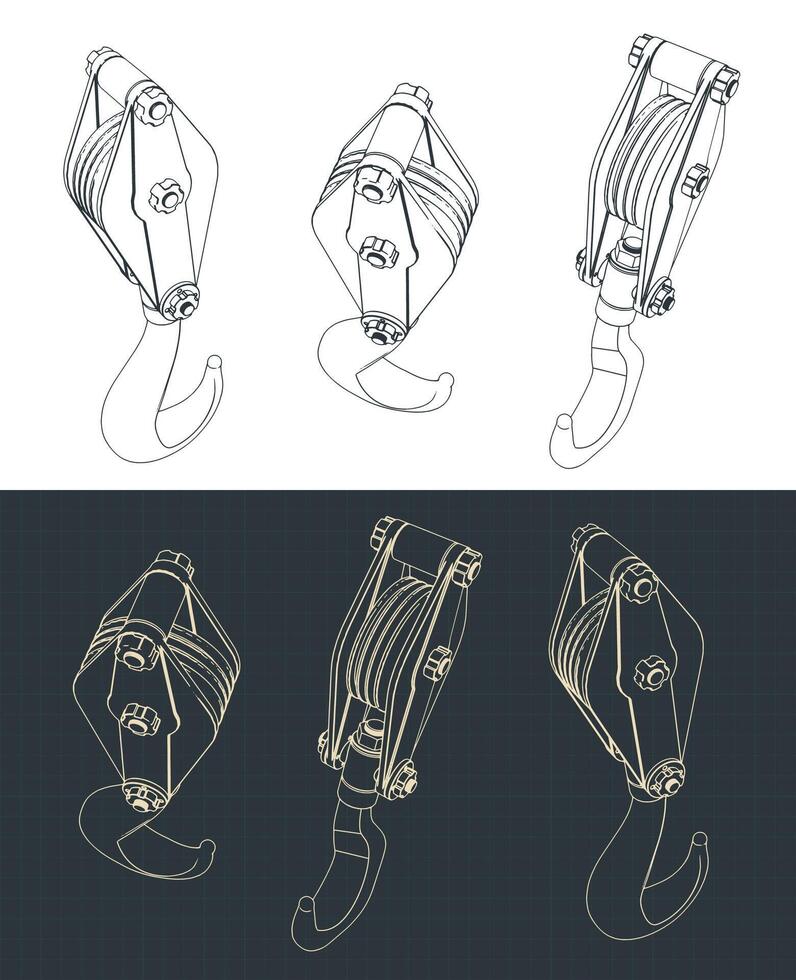 Crane hook drawing vector
