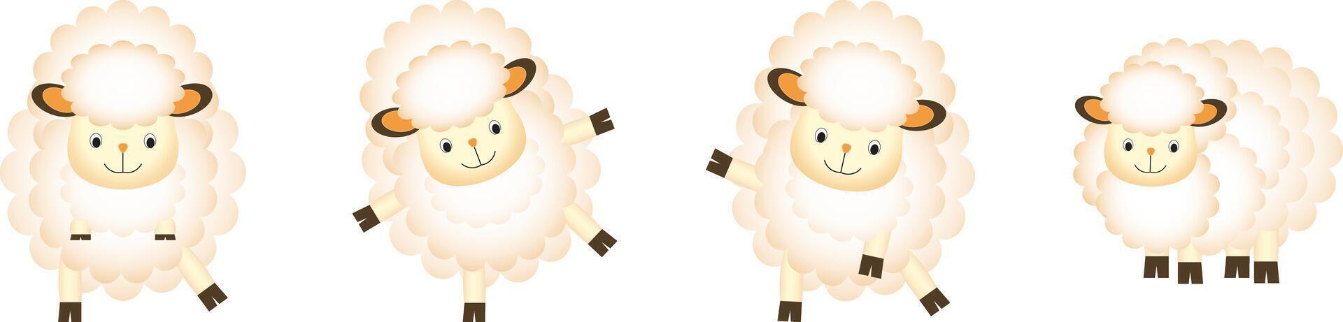 Cute Sheep al adha, hajj, animal vector