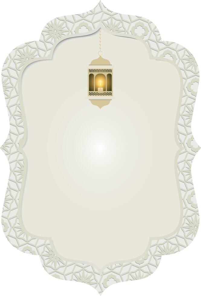 Arabic, Islamic Background with Lantern Blue, Beige, Gold vector