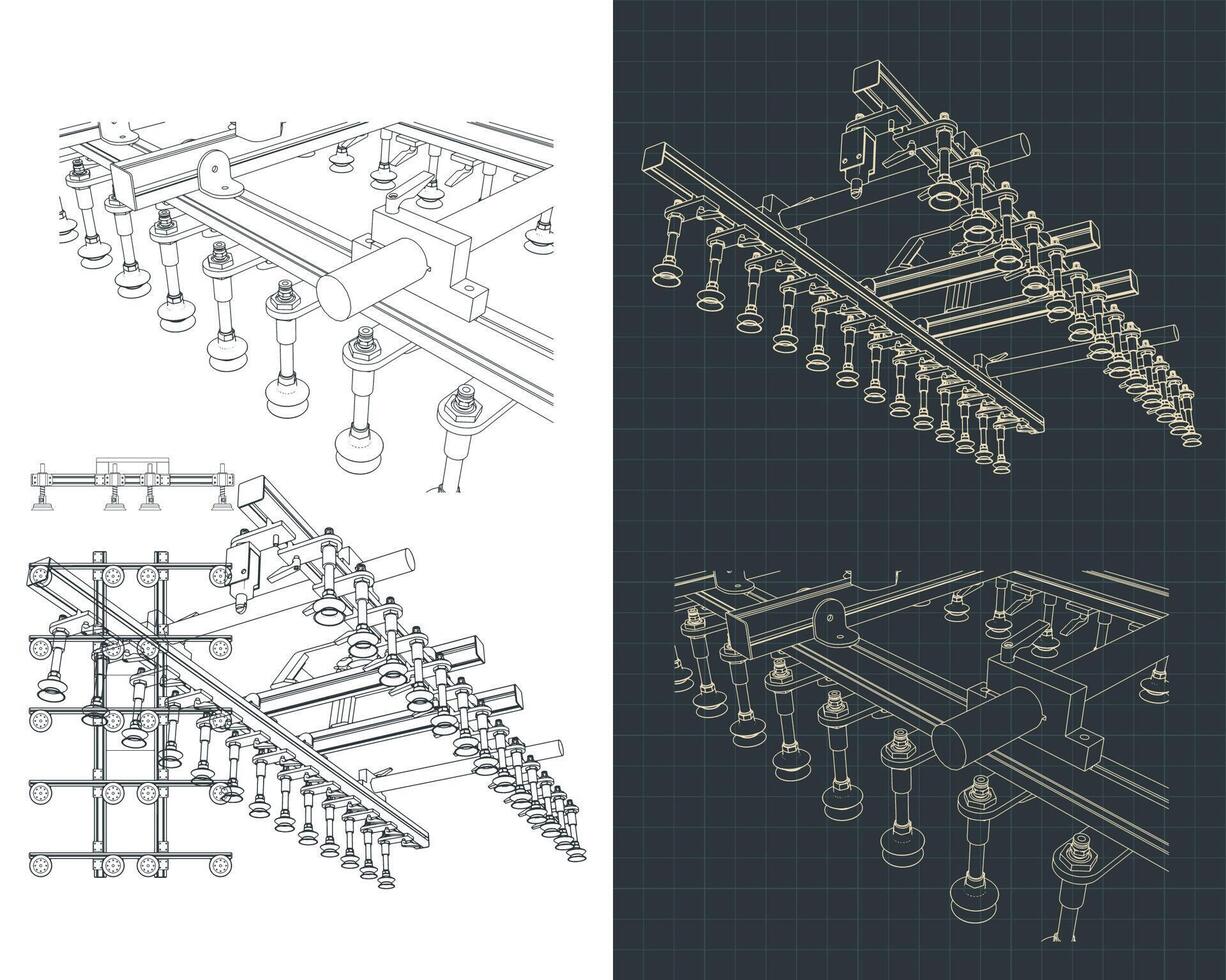 Vacuum gripper illustrations vector