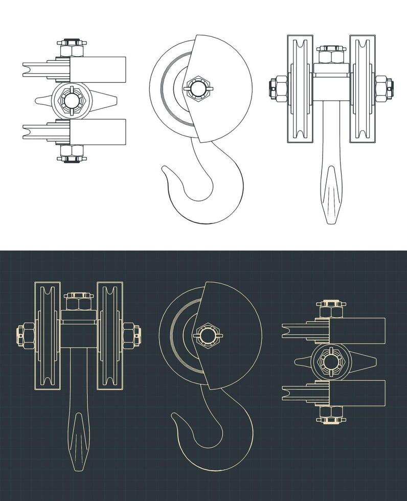 Big crane hook drawings vector