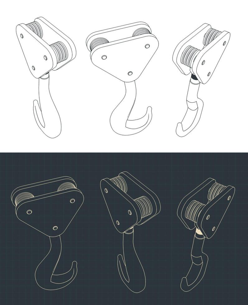 Crane hook illustrations vector