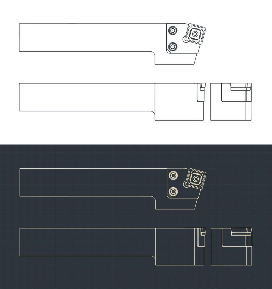 Cutting tool blueprints vector